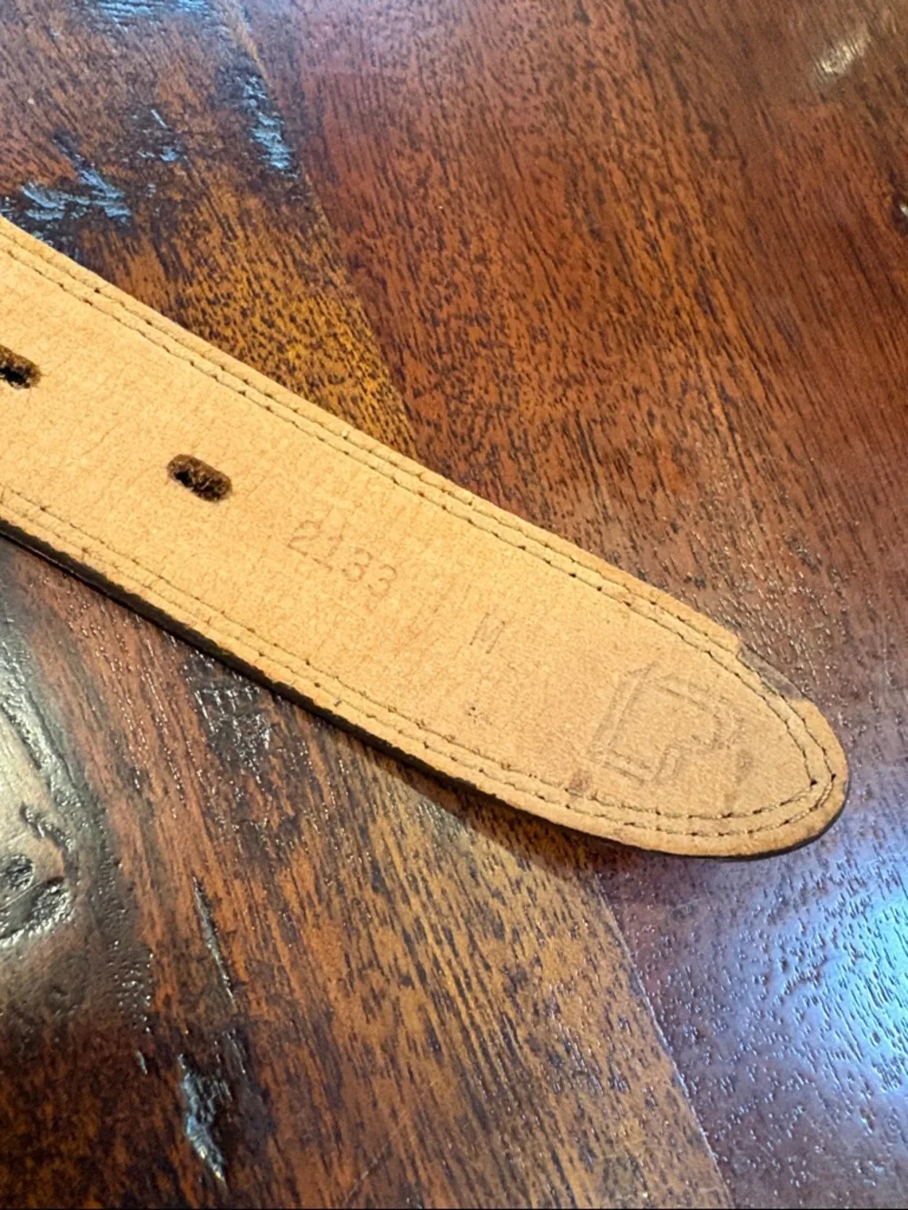 Vintage Brown Leather Belt with Triangle Buckle size Medium